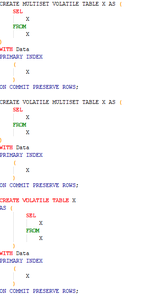 VOLATILE Table